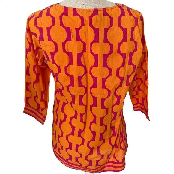 Gretchen Scott Orange Pink Cotton Tunic S - Picture 2 of 5